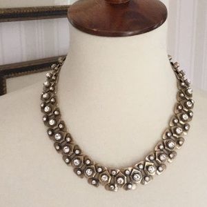J. Crew Brass & Rhinestone Necklace